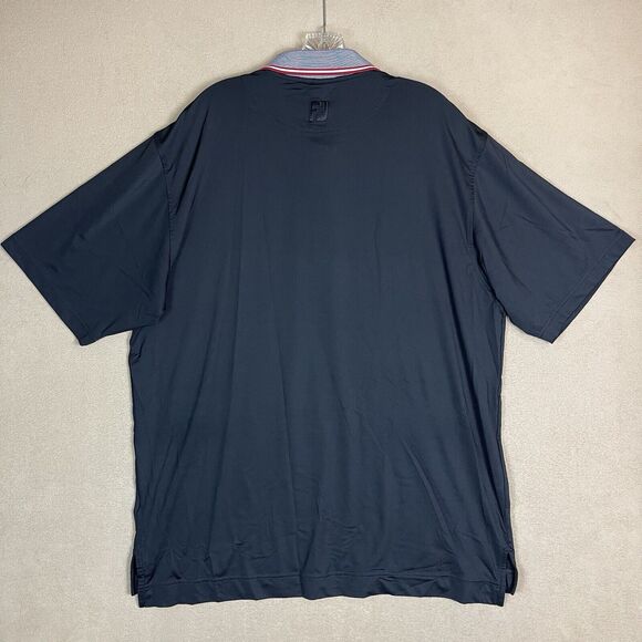 Footjoy Polo Shirt Mens Large Black Golfing Rugby Logo Preppy Adult - Picture 10 of 11